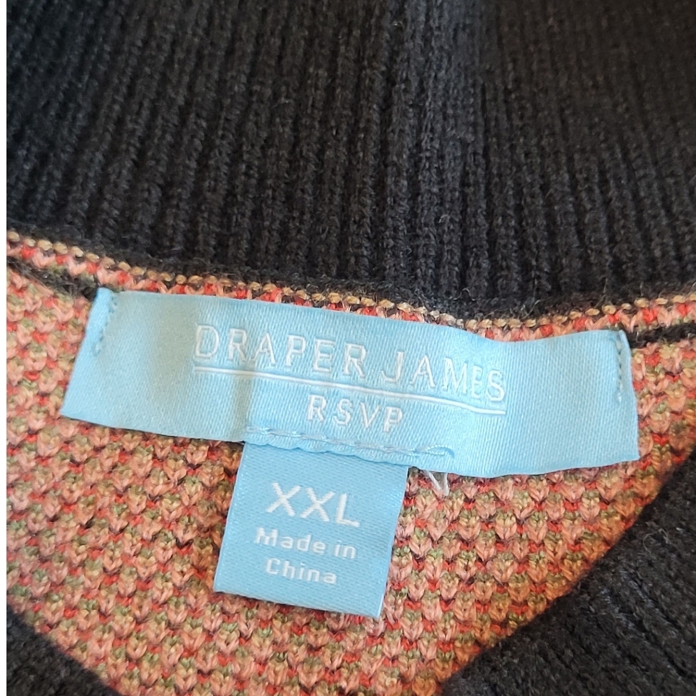 NEW Draper James RSVP Floral Jacquard Holiday Sweater Vest Black Red XXL - Picture 10 of 16